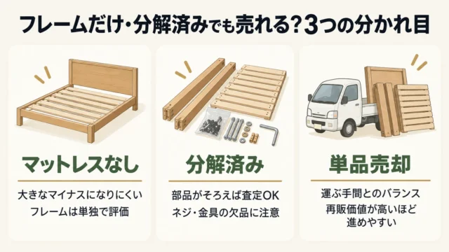 マットレスなし・分解済みでもベッドフレームは売れる可能性がある