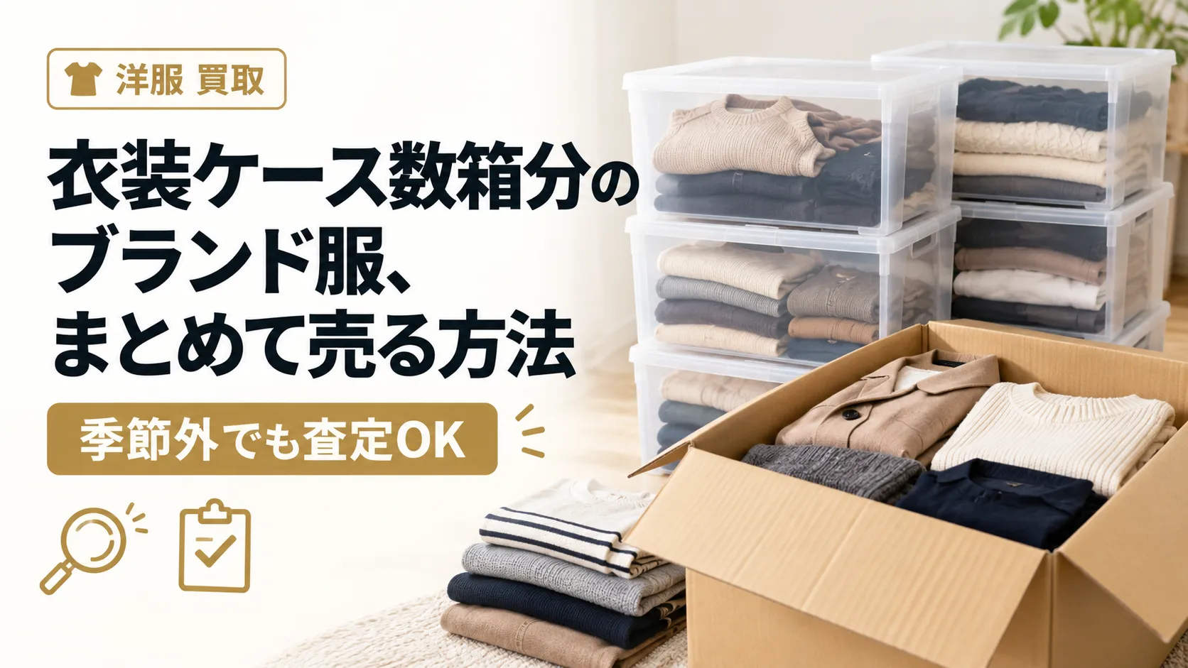 衣装ケース数箱分のブランド服をまとめて売る方法|季節外でも査定できる?