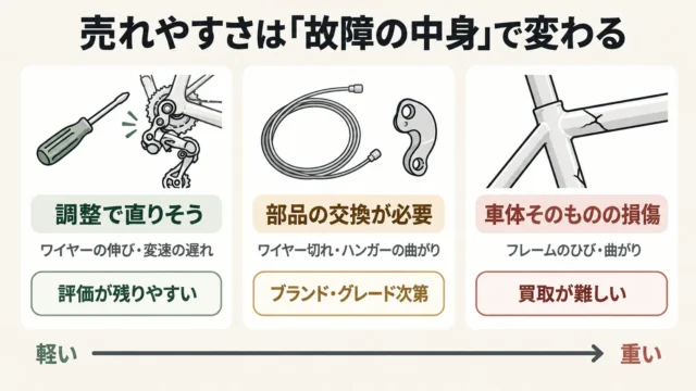 変速できないクロスバイクでも売れる？結論は「故障の中身」で決まる