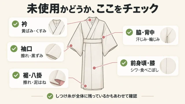 ポイント3：着用跡が出やすい場所を目で確かめる