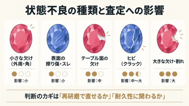 欠け・擦り傷・ヒビ…状態不良の種類で査定への影響は変わる
