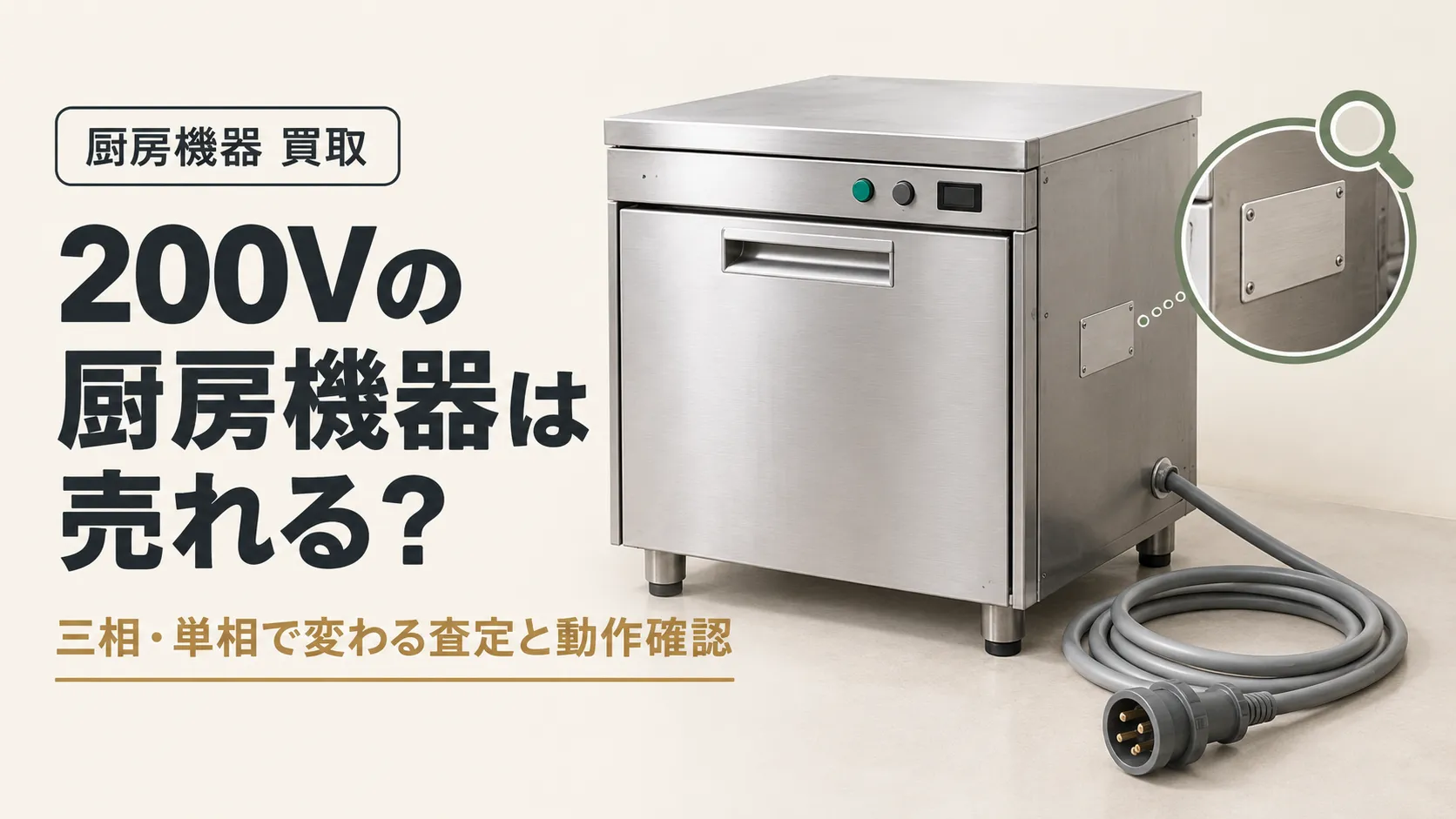 200Vの厨房機器は売れる？三相・単相で変わる買取査定と動作確認