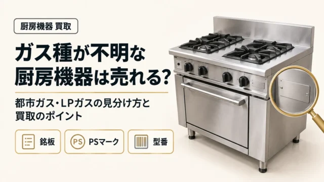 ガス種が不明な厨房機器は売れる？都市ガス・LPガスの見分け方と買取のポイント