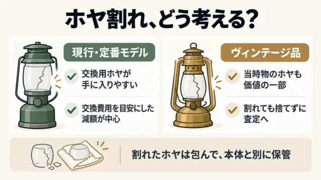 ホヤ割れ・ヒビがあるランタンはどう評価される?
