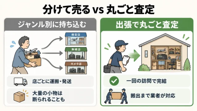 ジャンル別に分けて売る場合と丸ごと査定する場合の違い