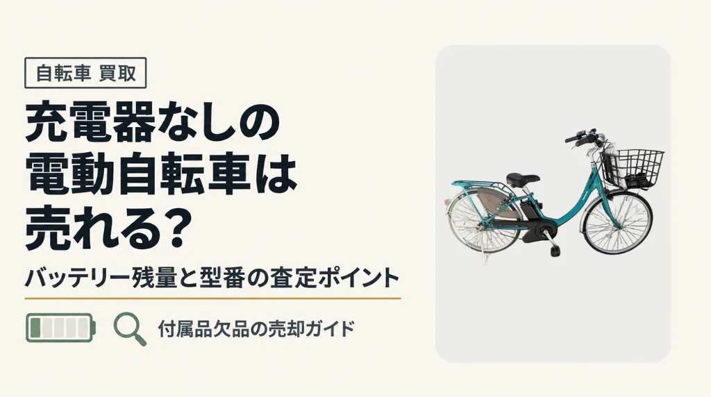 充電器なしの電動自転車は売れる?バッテリー残量と型番の査定ポイント