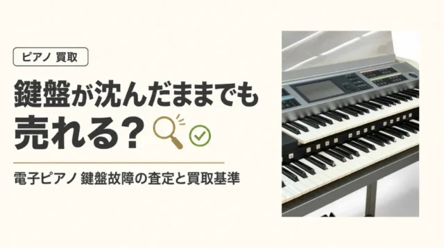 電子ピアノの鍵盤が一部沈んだままでも売れる？鍵盤故障の査定と買取基準