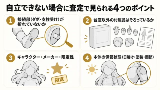自立できないフィギュアで査定時に見られる4つのポイント