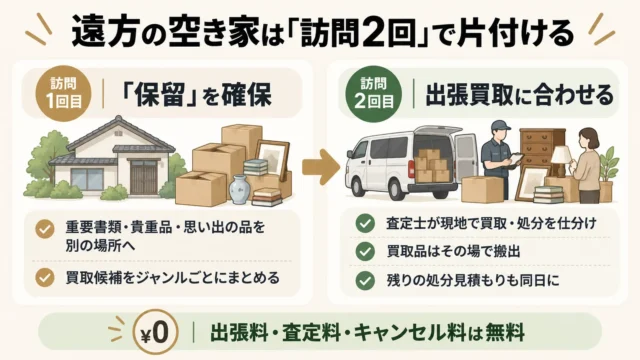 出張買取を使って空き家の家財を整理する流れ