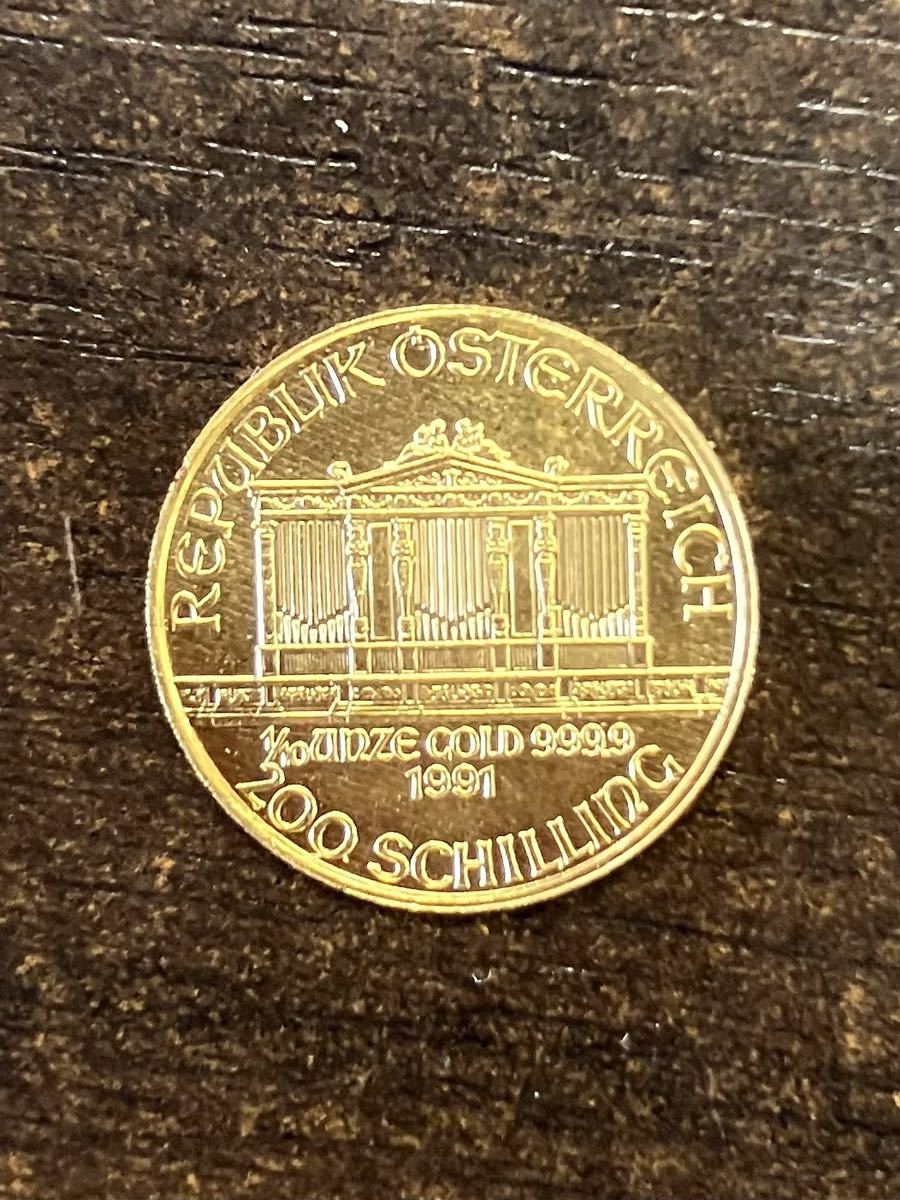 純金ウィーン金貨 1/10oz ウィーンハーモニー 1991年