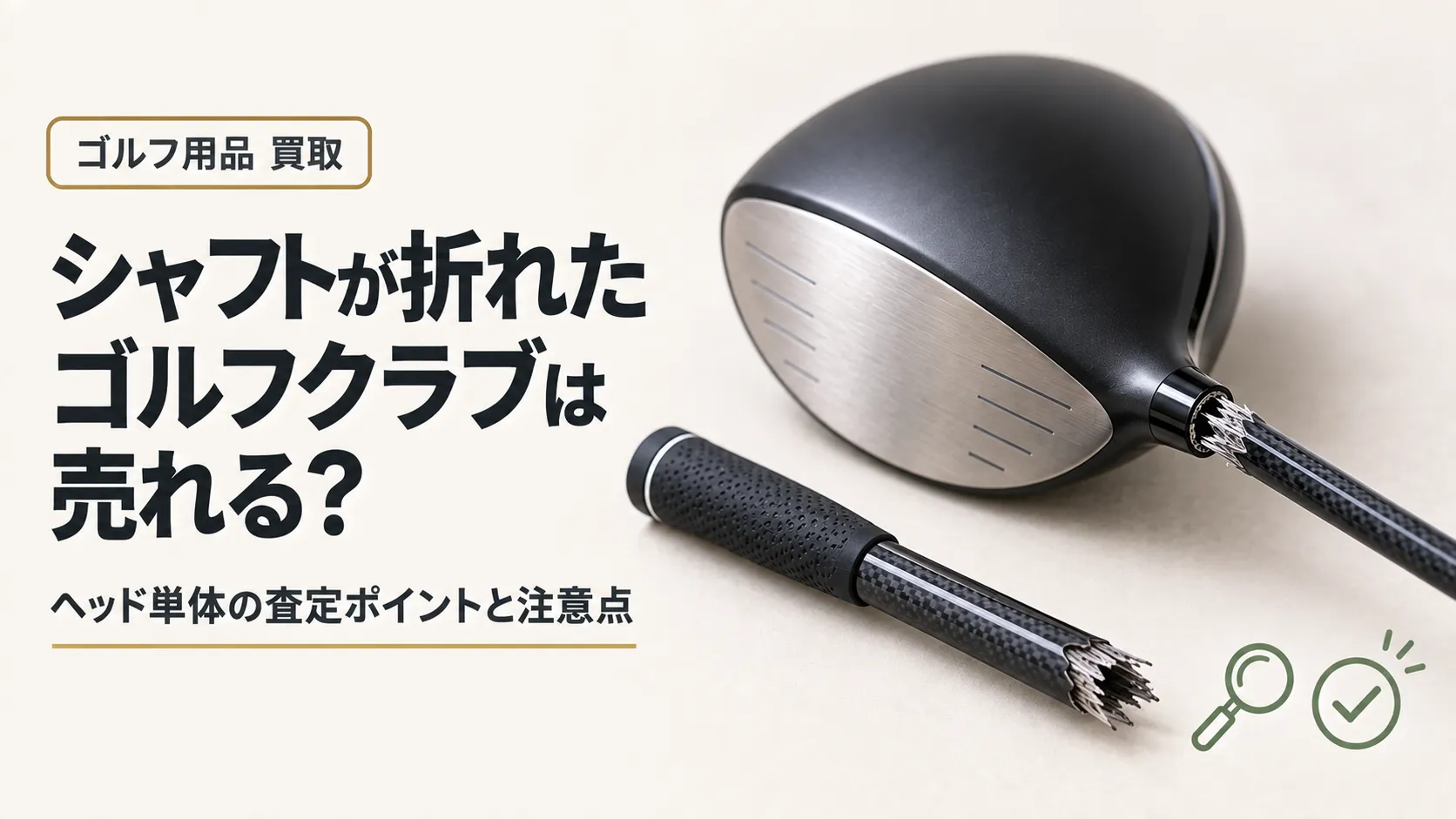 シャフトが折れたゴルフクラブは売れる?ヘッド単体の査定ポイントと注意点