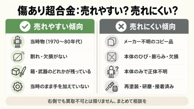 売れやすい超合金・売れにくい超合金の見分け方