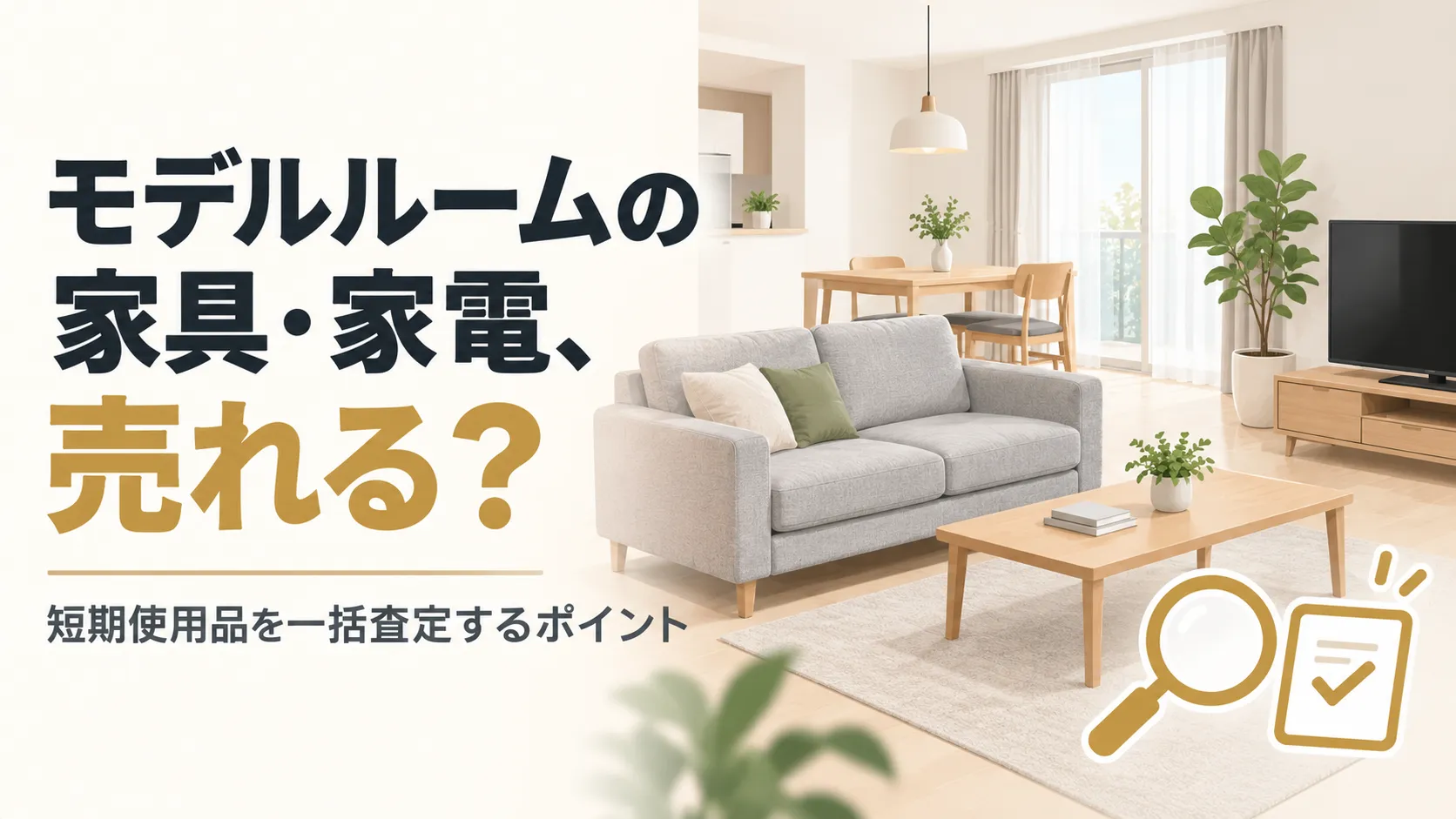 モデルルームで使った家具・家電は売れる？短期使用品を一括査定するポイント
