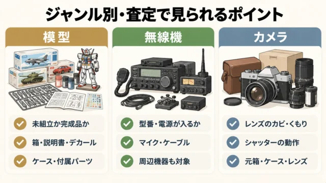 模型・無線機・カメラ、それぞれ査定で見られるポイント