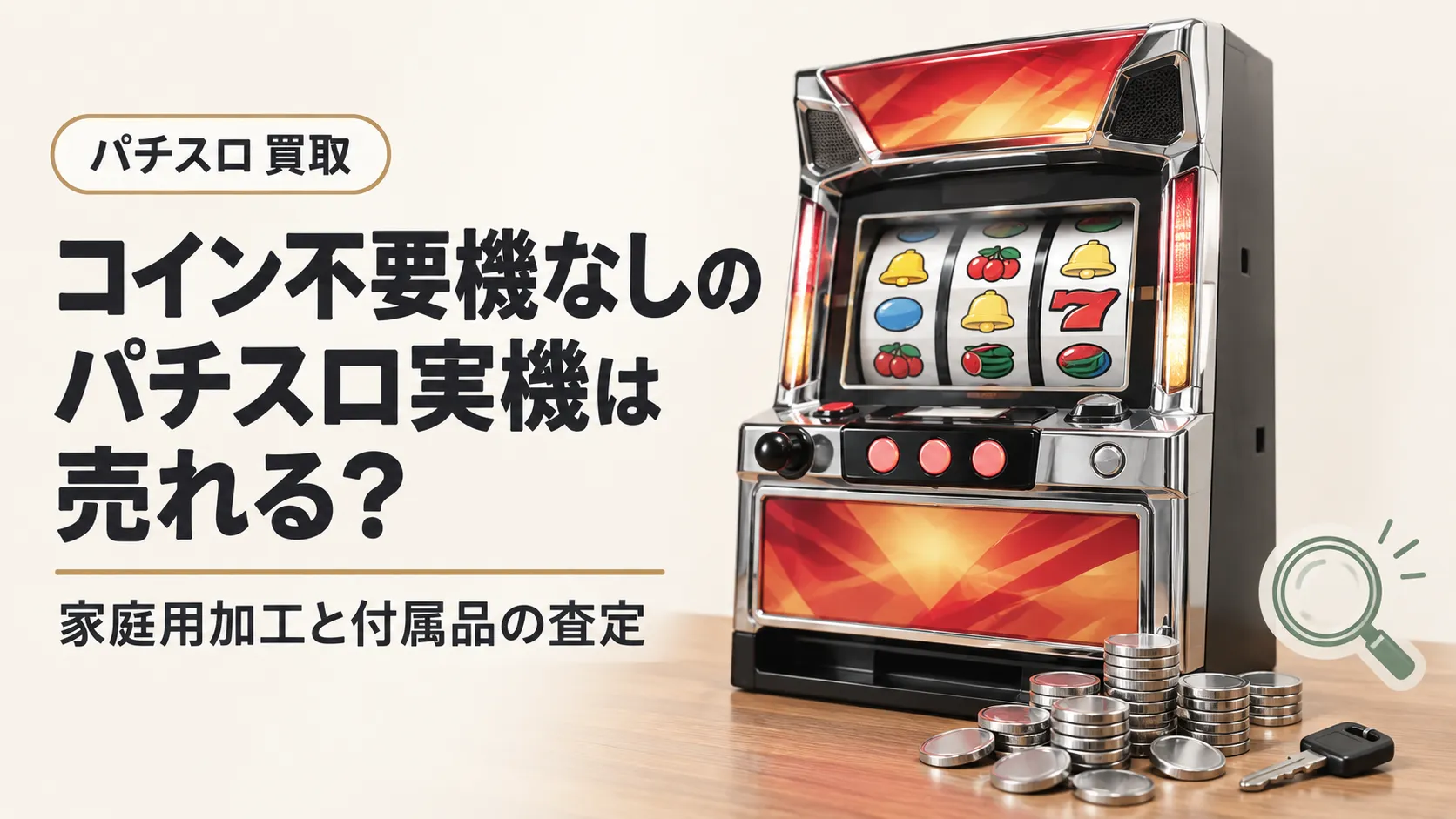 コイン不要機なしのパチスロ実機は売れる？家庭用加工と付属品の査定