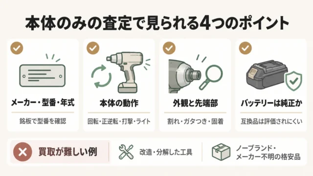 本体が正常なときの査定で見られるポイント