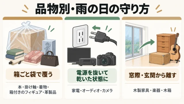 濡れに弱い品物と雨の日に気をつけたいポイント