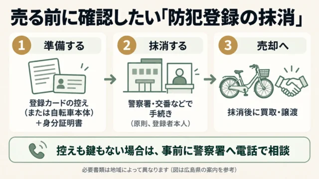 売却前に必要な手続き|防犯登録の抹消の流れ