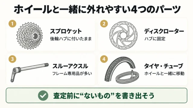 まず確認したい「欠品の範囲」――ホイールと一緒に外れやすいパーツ