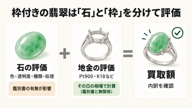 指輪・ペンダント：石と枠を分けて評価する