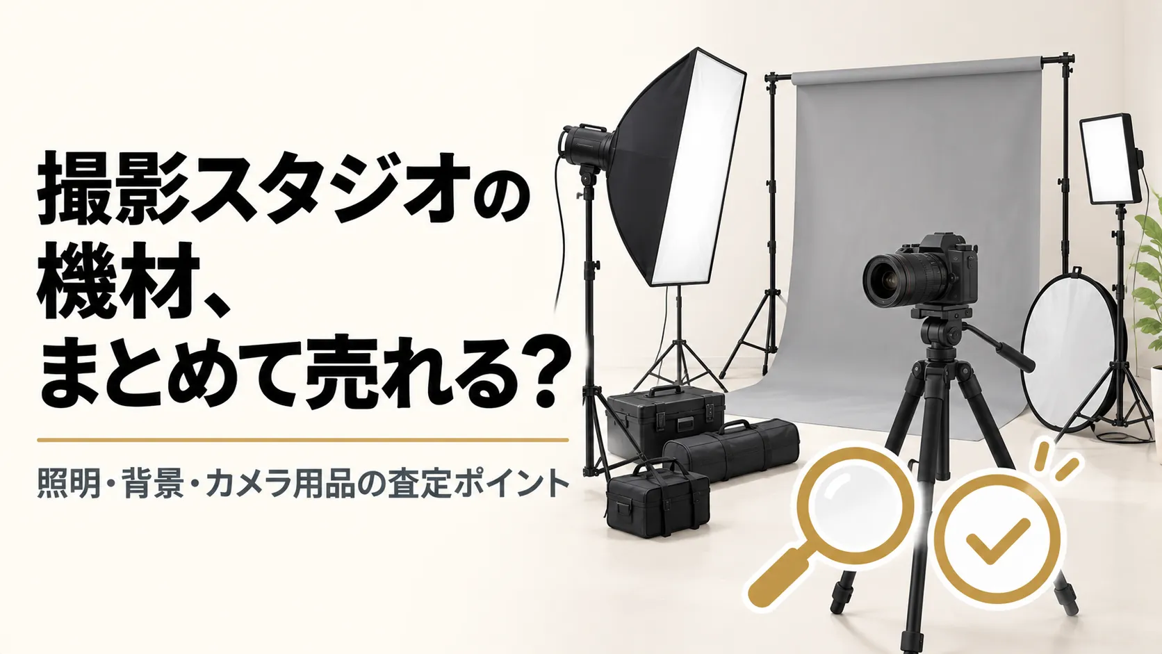 撮影スタジオの機材をまとめて売る方法｜照明・背景・カメラ用品の査定