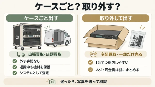 ラックケースごと売る?外して売る?判断の目安