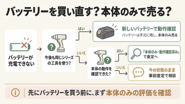 新しいバッテリーを買い直してから売るべき?