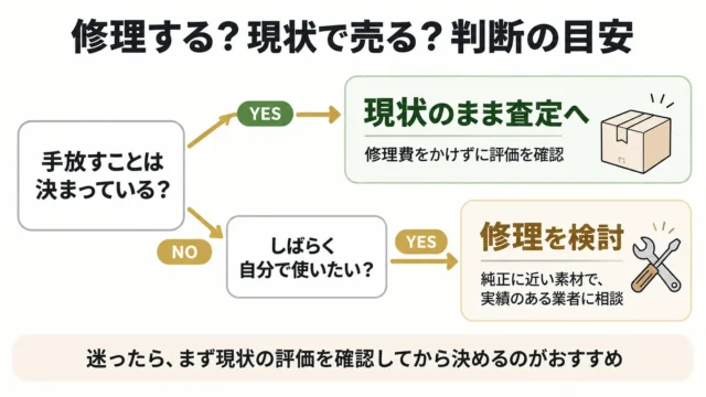 エッジを修理・交換してから売るべき?現状のまま査定に出すべき?