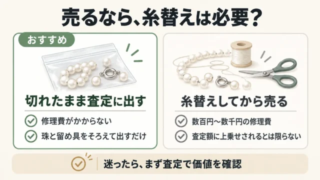 糸替えしてから売る?切れたまま売る?判断の目安