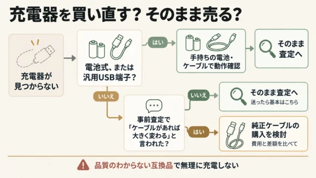 充電器を買い直してから売るべき？判断の目安