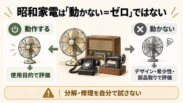 昭和家電（扇風機・ラジオ・黒電話・ミシン）は動かなくても売れる？