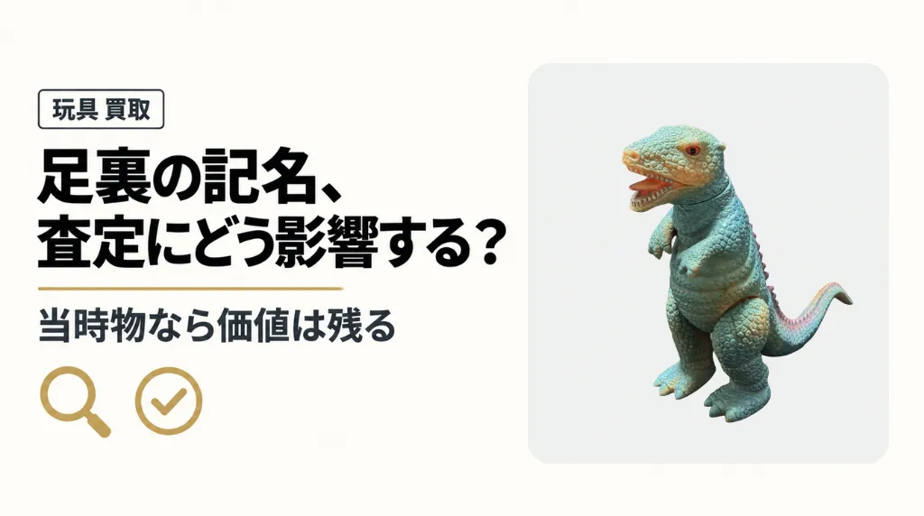 ソフビの足裏記名は査定に影響する？当時物の落書き・名前入りの価値