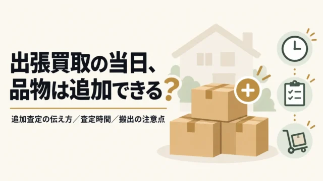 出張買取の当日に品物を追加できる？追加査定の伝え方と査定時間・搬出の注意点