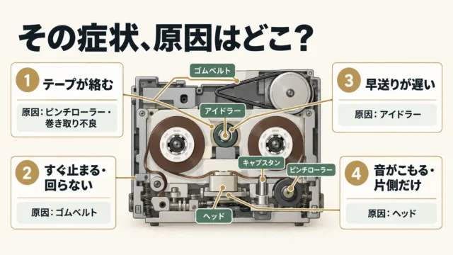 テープが絡む・再生不良の主な原因と査定への影響