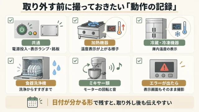 一番よいのは「設置されているうちに」確認・記録すること