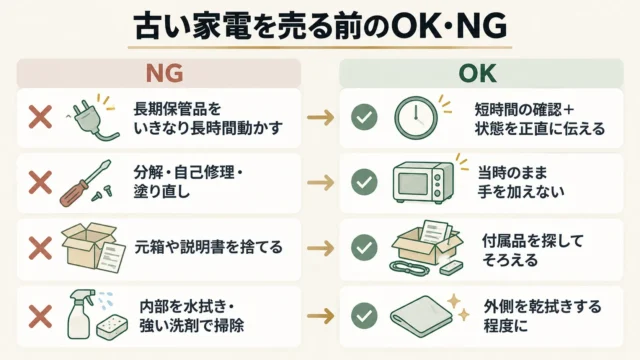 古い家電を売る前にやってはいけないこと