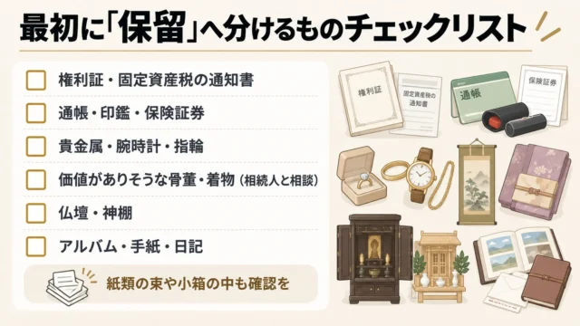 最初に「保留」へ分けるもの