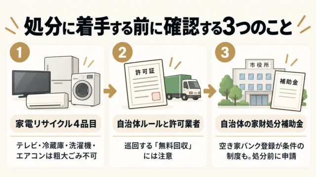 処分前に確認しておきたい3つのルール