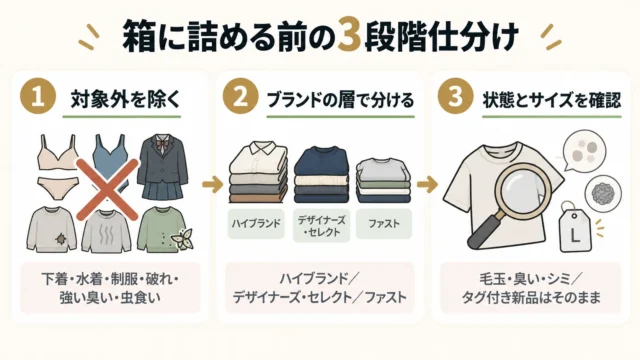 箱に詰める前にやるべき「3段階の仕分け」