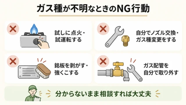 ガス種が分からないときに「やってはいけない」こと