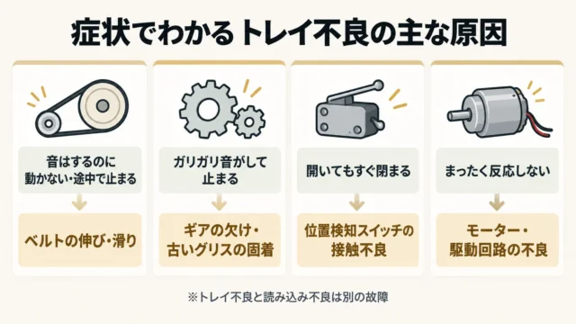 トレイが開かないのはなぜ?ローディング故障の主な原因